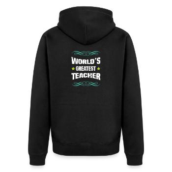 Le meilleur enseignant du monde - Veste à capuche bio Premium Unisexe - noir - Dos - Nico (187cm)