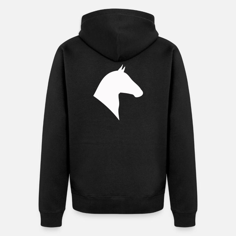 Silhouette Tête De Cheval - Veste à capuche bio Premium Unisexe - noir