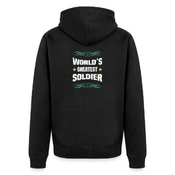 Le meilleur soldat du monde - Veste à capuche bio Premium Unisexe - noir - Dos - Nico (187cm)
