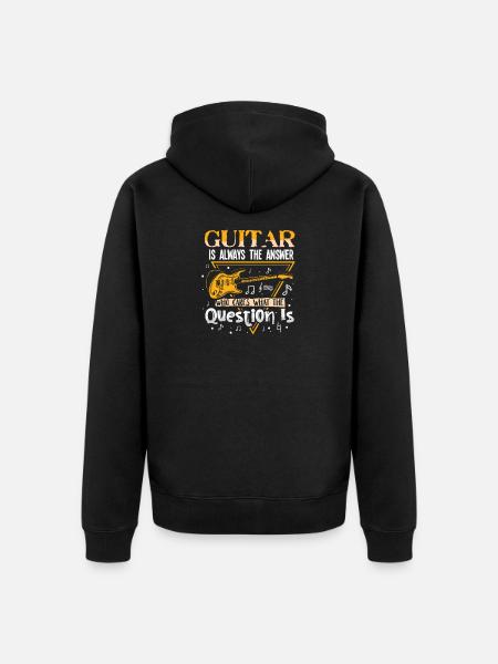 Guitar Guitar Player Musician Guitarist - Unisex Premium Organic Zip Hoodie - black