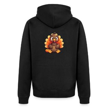 Thanksgiving Truthahn Baby - Unisex Premium Bio Zip Hoodie - Schwarz - Hinten - Nico (187cm)