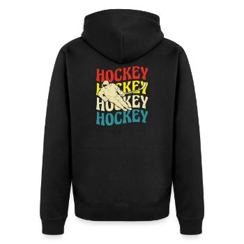 Hockey sur glace Hockey Hockey Joueur de hockey - Veste à capuche bio Premium Unisexe - noir - Dos - Nico (187cm)