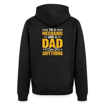 Mechanic Mechatronics Technician Handyman Gift - Unisex Premium Organic Zip Hoodie - black - Back - Nico (187cm)