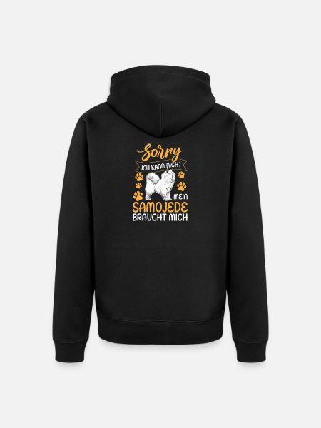 Samojede kann nicht Schlittenhund - Unisex Premium Bio Zip Hoodie - Schwarz