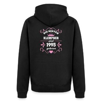 Plumber Birthday Vintage 1995 Born 95 - Unisex Premium Organic Zip Hoodie - black - Back - Nico (187cm)