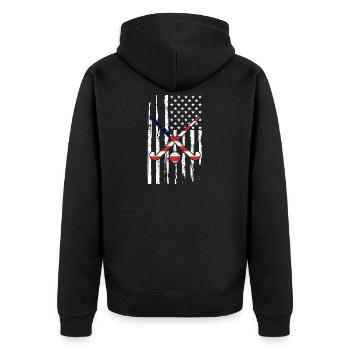 Eishockey Hockey Eishockeyspieler Geschenk  - Unisex Premium Organic Zip Hoodie - black - Back - Nico (187cm)