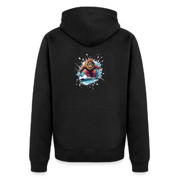 Löwe Snowboard - Unisex Premium Organic Zip Hoodie - black - Back - Nico (187cm)