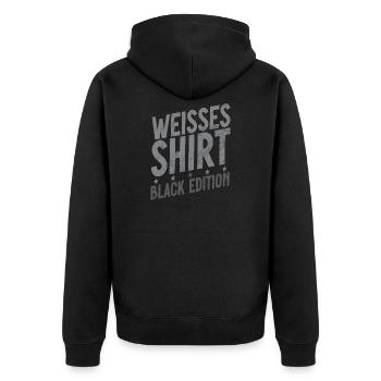 Chemise Blanche Édition Noire Drôle de Dicton - Veste à capuche bio Premium Unisexe - noir - Dos - Nico (187cm)