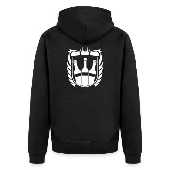 Bier Wappen - Unisex Premium Bio Zip Hoodie - Schwarz - Hinten - Nico (187cm)