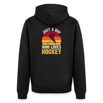 Hockey Hockey sur glace Cadeau pour joueur de hockey sur glace - Veste à capuche bio Premium Unisexe - noir - Dos - Nico (187cm)