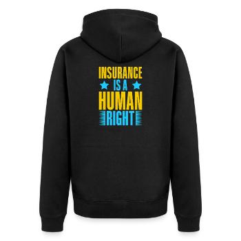 Insurance Agent Human Right Funny Insurance Broker - Unisex Premium Bio Zip Hoodie - Schwarz - Hinten - Nico (187cm)
