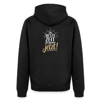 Le meilleur moment est toujours en direct maintenant Carpe Diem - Veste à capuche bio Premium Unisexe - noir - Dos - Nico (187cm)