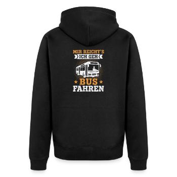 Linienbus Busfahrer Schulbus Busfahrerin Bus - Unisex Premium Bio Zip Hoodie - Schwarz - Hinten - Nico (187cm)