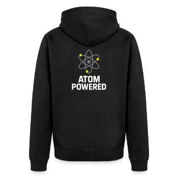Stolz - Unisex Premium Bio Zip Hoodie - Schwarz - Hinten - Nico (187cm)