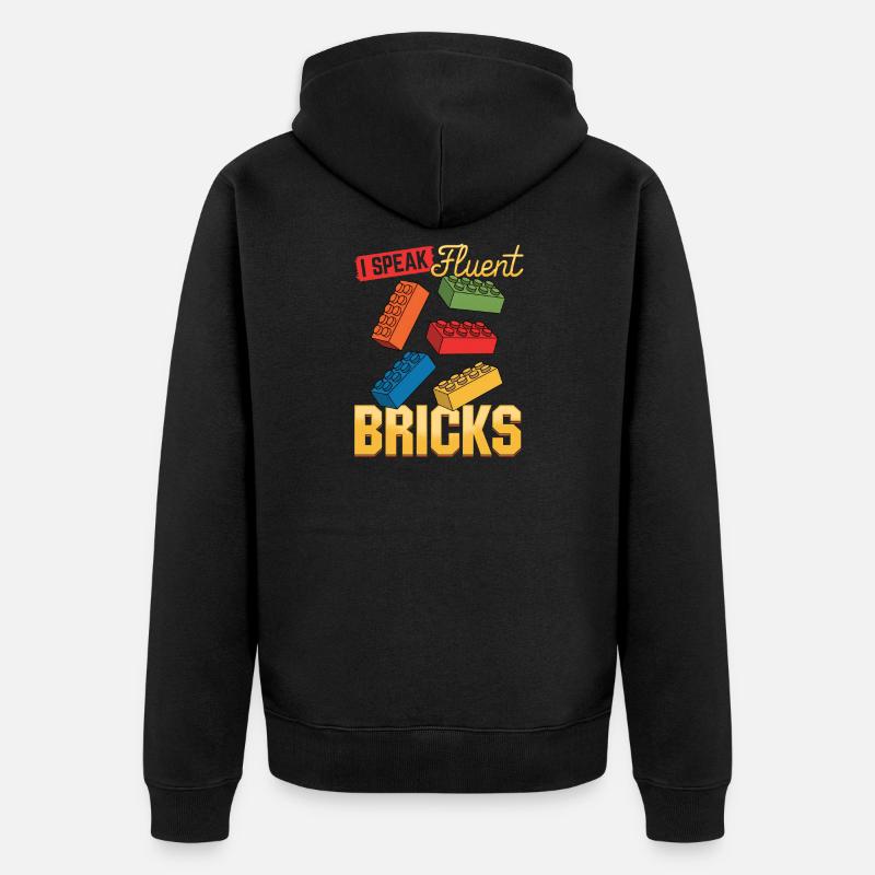 Blocs de construction Enfants Brick Builder - Veste à capuche bio Premium Unisexe - noir