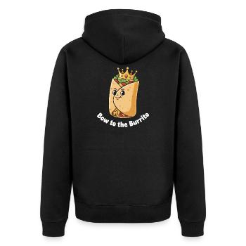 King Burrito Crown - Unisex Premium Organic Zip Hoodie - black - Back - Nico (187cm)