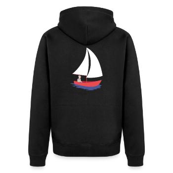Voilier design nautique Serenity en coque rouge - Veste à capuche bio Premium Unisexe - noir - Dos - Nico (187cm)