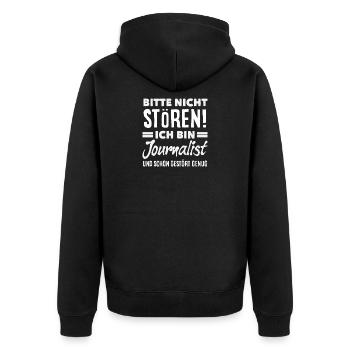 Assez de reporters dérangés journalistes - Veste à capuche bio Premium Unisexe - noir - Dos - Nico (187cm)