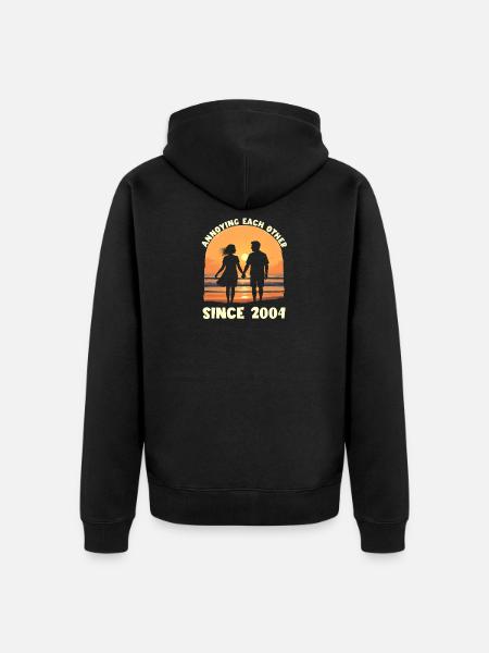 Anniversary of mutual harassment since 2004 - Unisex Premium Organic Zip Hoodie - black