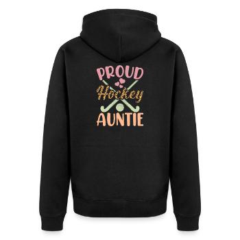 Hockey Eishockey Eishockeyspieler Geschenk - Unisex Premium Organic Zip Hoodie - black - Back - Nico (187cm)
