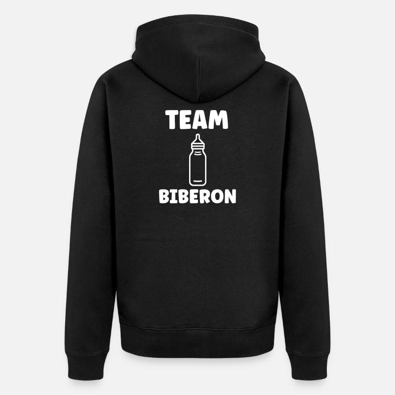 Team Biberon Logo Bébé - Veste à capuche bio Premium Unisexe - noir