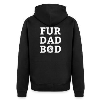 Fur Dad Bod - Unisex Premium Bio Zip Hoodie - Schwarz - Hinten - Nico (187cm)