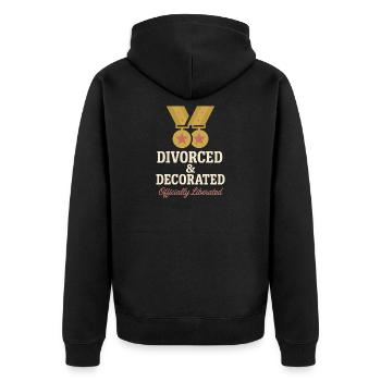 Ex-wife-divorce-humor, Funny, Breakup, - Unisex Premium Organic Zip Hoodie - black - Back - Nico (187cm)