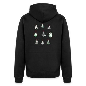  weiße Weihnachten  - Unisex Premium Bio Zip Hoodie - Schwarz - Hinten - Nico (187cm)
