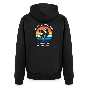 Halloween Gender Reveal - Unisex Premium Bio Zip Hoodie - Schwarz - Hinten - Nico (187cm)
