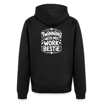 Freundin Beruf Spruch Lustiges Arbeit Job Geschenk - Unisex Premium Bio Zip Hoodie - Schwarz - Hinten - Nico (187cm)