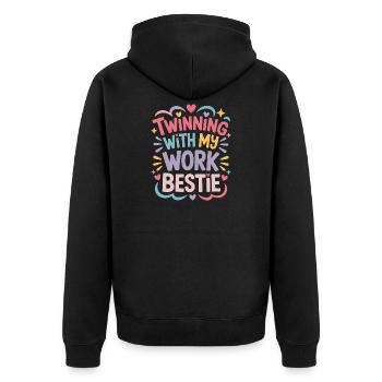 Freundin Beruf Spruch Lustiges Arbeit Job Geschenk - Unisex Premium Bio Zip Hoodie - Schwarz - Hinten - Nico (187cm)