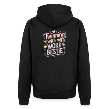 Freundin Beruf Spruch Lustiges Arbeit Job Geschenk - Unisex Premium Bio Zip Hoodie - Schwarz - Hinten - Nico (187cm)