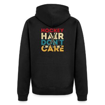 Hockey Eishockey Eishockeyspieler Geschenk - Unisex Premium Organic Zip Hoodie - black - Back - Nico (187cm)