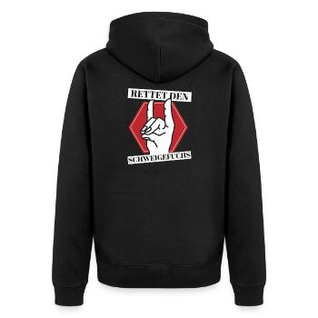 Silent Fox Teacher Primary School Kindergarten - Unisex Premium Organic Zip Hoodie - black - Back - Nico (187cm)