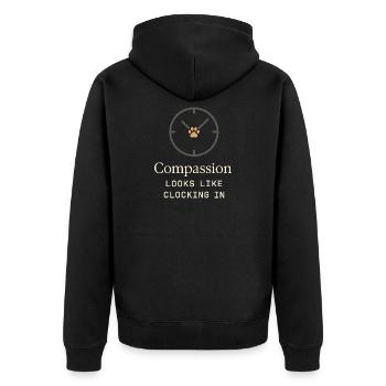 Employé de refuge, bénévole pour le sauvetage des animaux - Veste à capuche bio Premium Unisexe - noir - Dos - Nico (187cm)