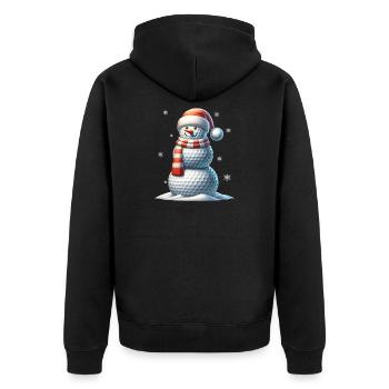 GOlf Christmas Sports Santa Claus - Unisex Premium Organic Zip Hoodie - black - Back - Nico (187cm)