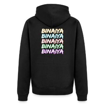 Gift for Binaiya - Unisex Premium Organic Zip Hoodie - black - Back - Nico (187cm)