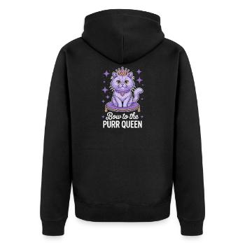 Katzen Spruch Katze Lustiges Katzen Geschenk - Unisex Premium Bio Zip Hoodie - Schwarz - Hinten - Nico (187cm)