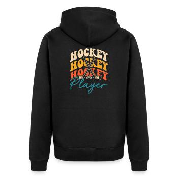 Hockey Hockey sur glace Cadeau pour joueur de hockey sur glace - Veste à capuche bio Premium Unisexe - noir - Dos - Nico (187cm)