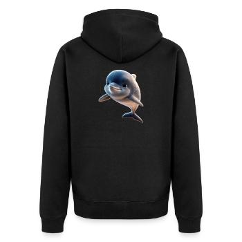 Dolphin Diver Dolphins Ocean Cute Dolphins Dolphin - Unisex Premium Organic Zip Hoodie - black - Back - Nico (187cm)