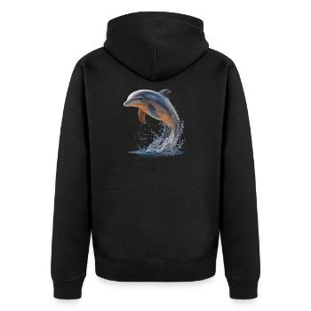 Dolphin Diver Dolphins Ocean Cute Dolphins Dolphin - Unisex Premium Organic Zip Hoodie - black - Back - Nico (187cm)