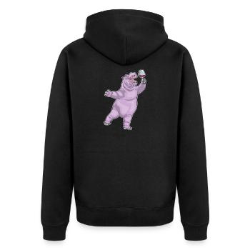 Hippopotamus Red Wine - Unisex Premium Organic Zip Hoodie - black - Back - Nico (187cm)