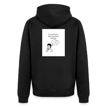 Procrastination: Major since day 1 - Unisex Premium Organic Zip Hoodie - black - Back - Nico (187cm)