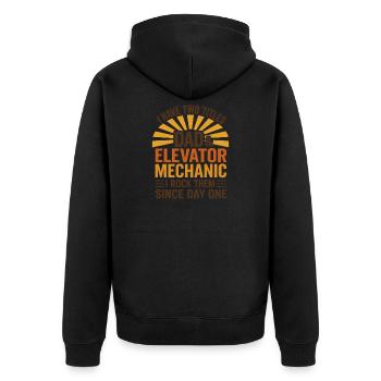 Elevator Mechanic - Dad And Elevator Mechanic - Unisex Premium Organic Zip Hoodie - black - Back - Nico (187cm)