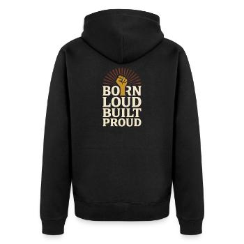 Groovy Pride Retro Égalité Queer Histoire - Veste à capuche bio Premium Unisexe - noir - Dos - Nico (187cm)