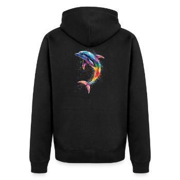 Dolphin Diver Dolphins Ocean Cute Dolphins Dolphin - Unisex Premium Organic Zip Hoodie - black - Back - Nico (187cm)