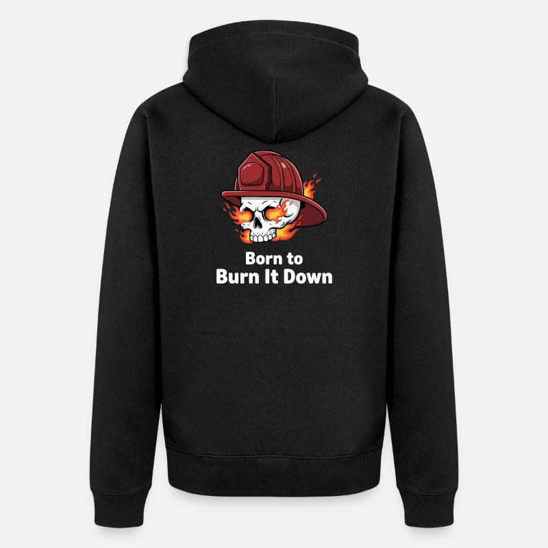 Né pour le brûler Crâne - Veste à capuche bio Premium Unisexe - noir