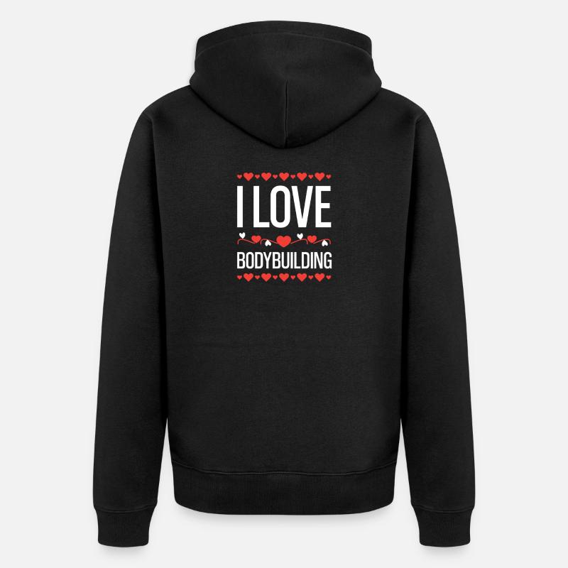 J’adore la musculation - Veste à capuche bio Premium Unisexe - noir