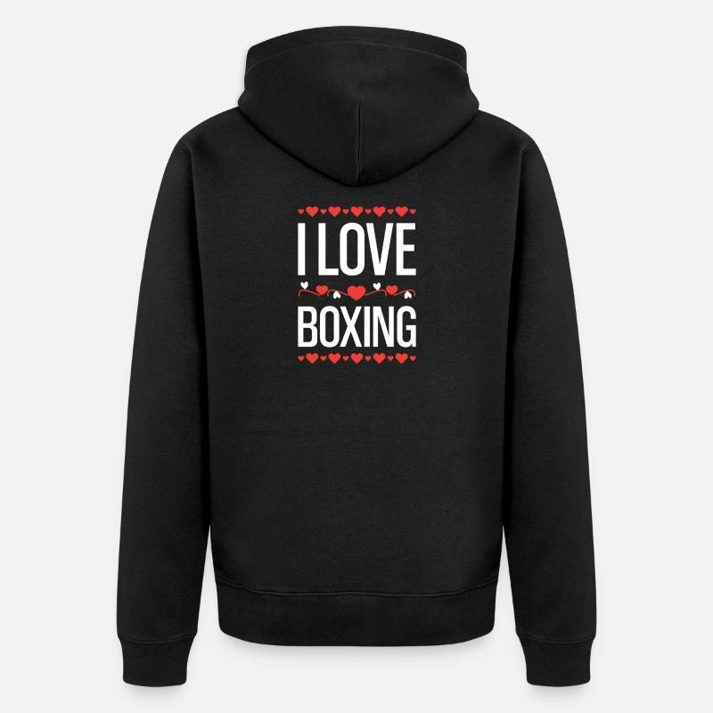 J’adore la boxe - Veste à capuche bio Premium Unisexe - noir