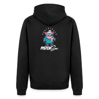 Slopes Sau Ski goggles Après ski - Unisex Premium Organic Zip Hoodie - black - Back - Nico (187cm)